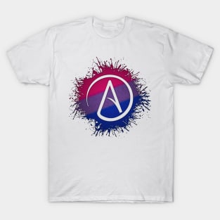 Paint Splatter Bisexual Pride Atheist Symbol T-Shirt